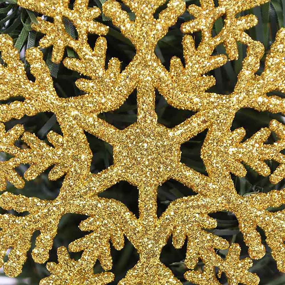 12 Stück 10cm Glitzerpulver Schneeflocke Weihnachtsornamente Weihnachtsbaumdeko Party Hochzeit DIY Heimdekoration