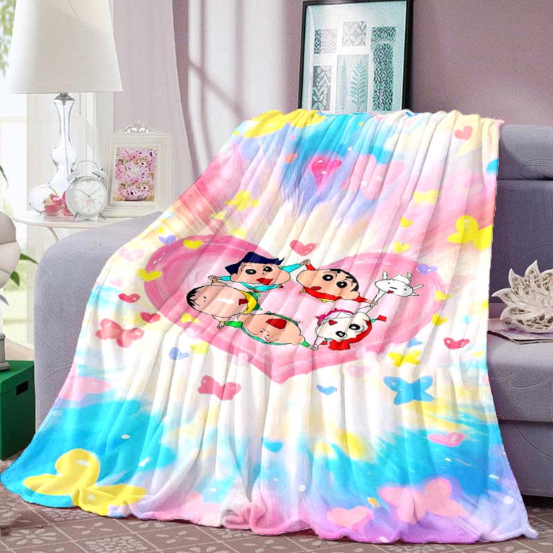 This Crayon Shin-chan Cartoon Blanket Is Made of Warm and Comfortable Flannel and Is Suitable for Bedrooms, Sofas, Beds, Chairs,
