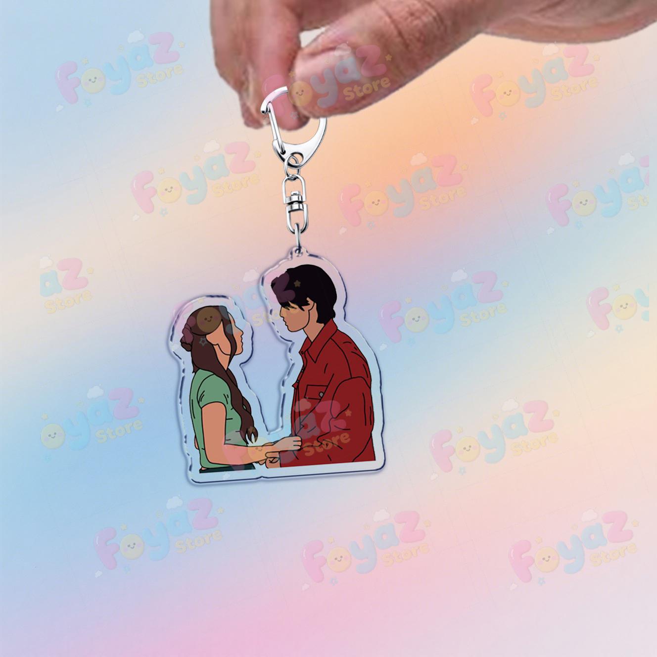 

Tv Show XO KITTY Chibi Keychains for Accessories Bag Charm Anna Sang Heon Lee Cathcart Keyrings Jewelry Fans Friends Gifts