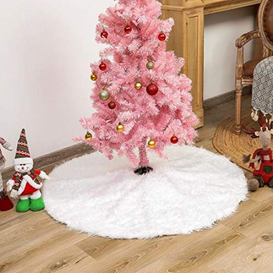 Lhyxuuk Christmas Tree Christmas Cute Tree Luxurious Base Decor Solid White Skirt, Decoration, Circular, Skirt, Cover, Ornament, (78cm),