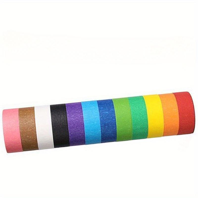 12/24pcs Colorful Masking Tape - Painter's Tape, Rainbow Rolls, Perfect for Handcrafting, Label Making, and DIY Decorations