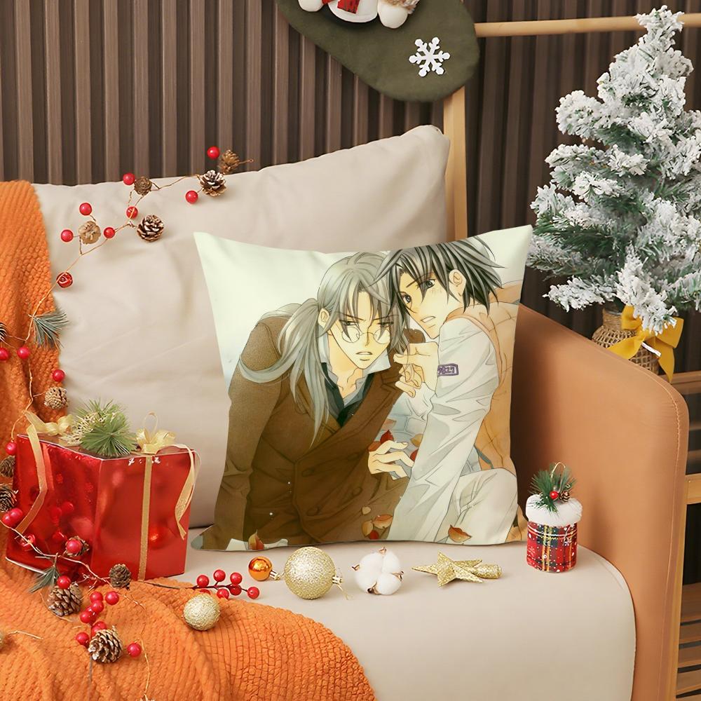 Anime The T-Tyrant Falls In Love Pillow Case Anti-dustmite Pillow Invisible Zipper Silky Short Plush Sofa Cushion Cover