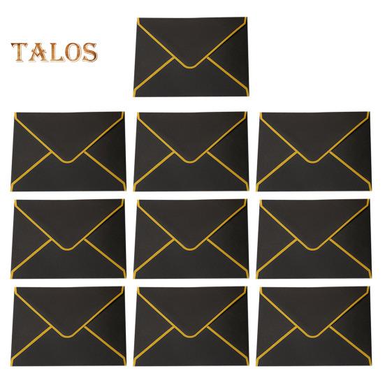 10Pcs Hot Stamping Envelope Borda Dourada Blanks V-Flap Design Envelope Cartões de felicitações Convites Notas Envelopes