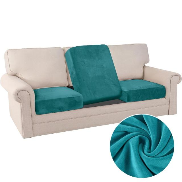 Velvet Soft Sofa Seat Covers Pure Elastic L-shaped Cushion Cover Dustproof for Home Living Room Office Hotel Washable Anti-dirty