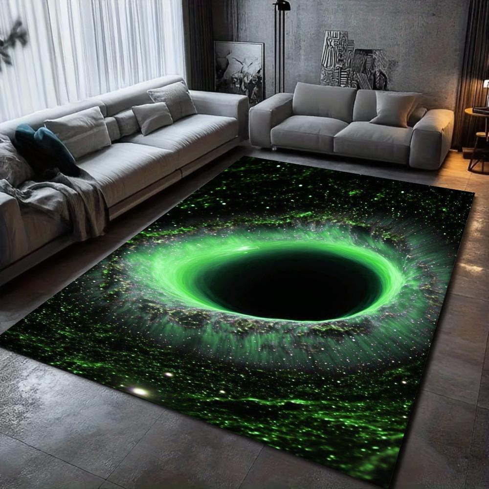 3D Visual Illusion Black Hole Galaxy Area Rug Space Universe Home Decor Carpet Soft Non-slip Floor Mat for Living Room Bedroom