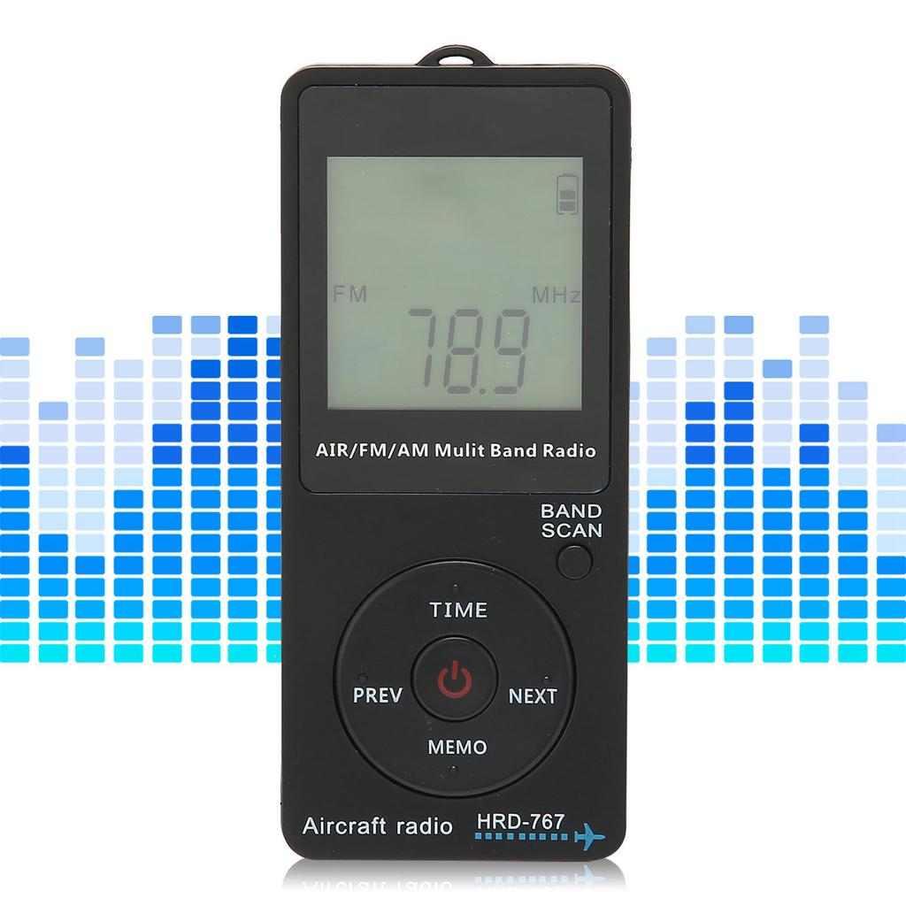 Aircraft Band Radio HRD‑767 Portable Radio Aircraft Band Automatic Power Off FM/AM/AIR Radio with Earphone Radio with Earphone