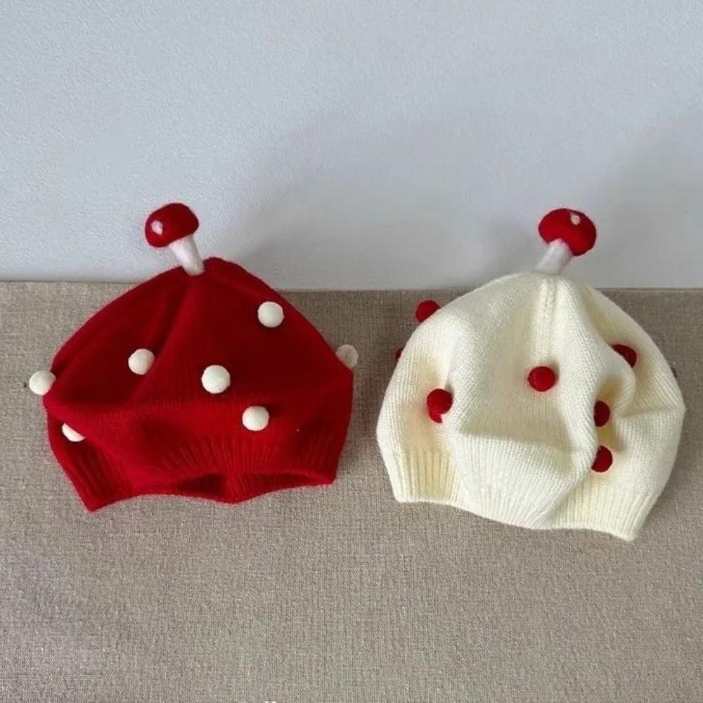 Red Beige Black Knit Beret Hat Soft Kids Headwear New Kid Knitted Beret Kids Fashion
