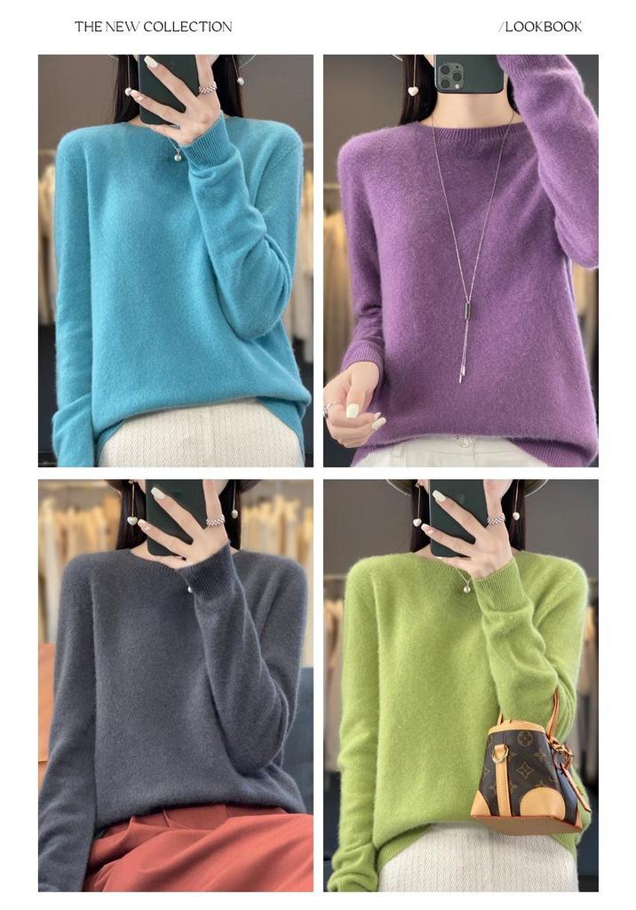 Women's Autumn/Winter Soft Wool Long Sleeve Round Neck Sweater - New Arrival