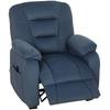 Electric Reclining Relax Armchair Silent with Memory Function Footrest Remote Control Side Pockets Blue