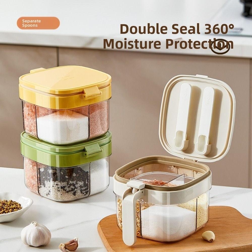 Glass Sealed Seasoning Jar Push-type Condiment Storage Container  Home Cooking