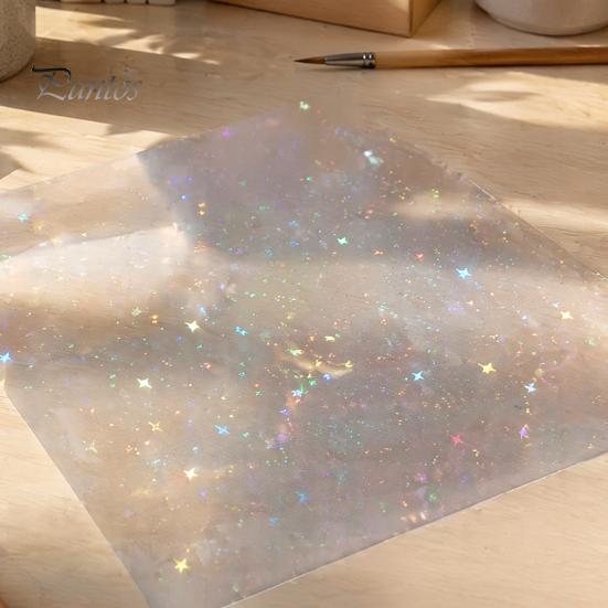Holographic Vinyl for DIY Projects 2PCS Laminating Film, with Rainbow Shimmering Effect, Waterproof Festive Effect Sheets Scratch-Proof Precoated