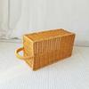Plastic Rattan Finishing Basket for Desk Organization Desktop Small Item Organizer Portable Kitchen Storage Bin