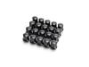 ERST Lug Nuts M12 X 1.5 Color: Black Set of 20 Flower Shape