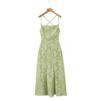 French Lace Cross-Strap Backless Summer Dress - Elegant and Slimming Waist-Cinched Design