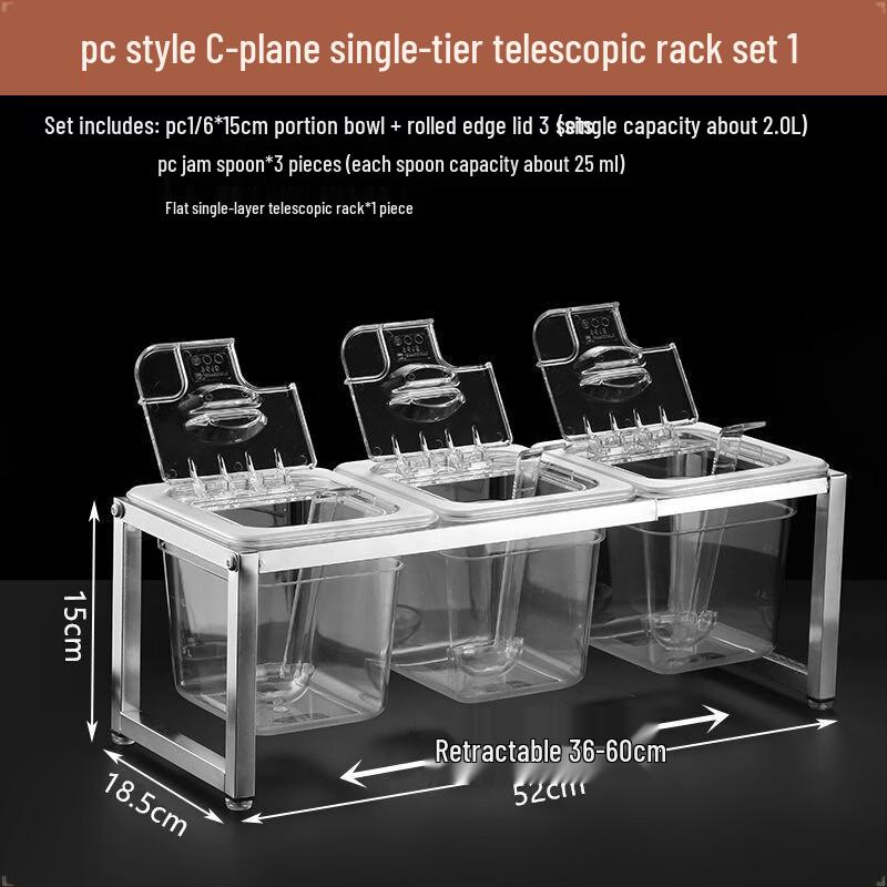 Handon Acrylic 3-Compartment Serving Container with Flip Lid