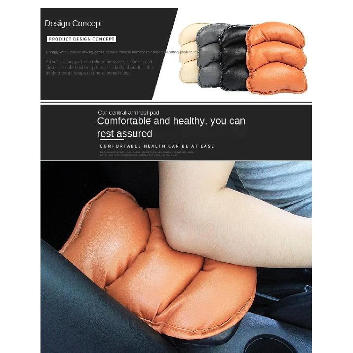 Car General Armrest Box Pad Leather Soft and Comfortable Car Center Armrest Booster Pad Extended Elbow Rest Auto Accessories