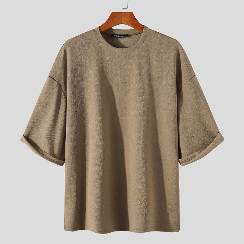 

Мужская свободная футболка INCERUN из полиэстера M хаки