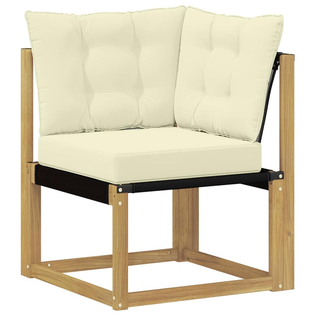 Outdoor Sofa Set with Cushions 6 pcs White and Cream