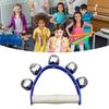 Wrist Shaking Bell 5 Bells Wooden Handle Handheld Sleigh Bell for Kindergarten Education Blue