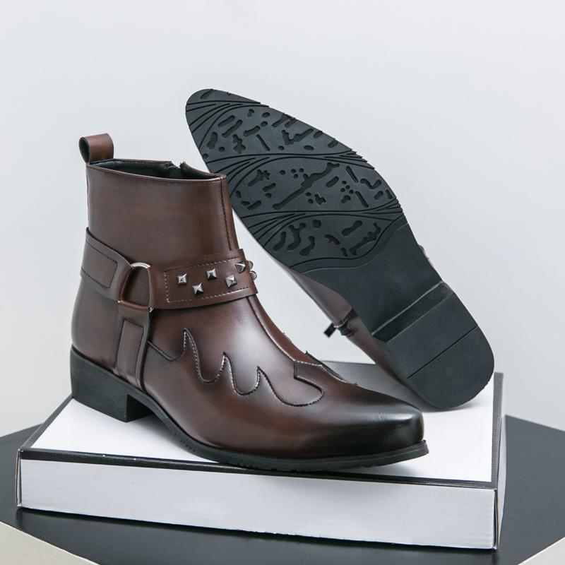 Modne Nowości Męskie Botki Modne Codzienne Skórzane Męskie Buty Chelsea Wygodne Podstawowe Buty Wysokie Buty do Chodzenia Trampki