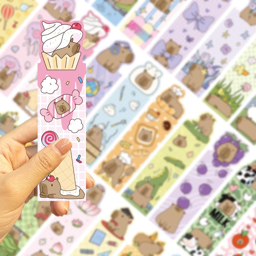 Capybara Paper Bookmarks Assorted Fruit Animal Scenery Page Markers For Book Lovers Students Reading Accessory School Stationery