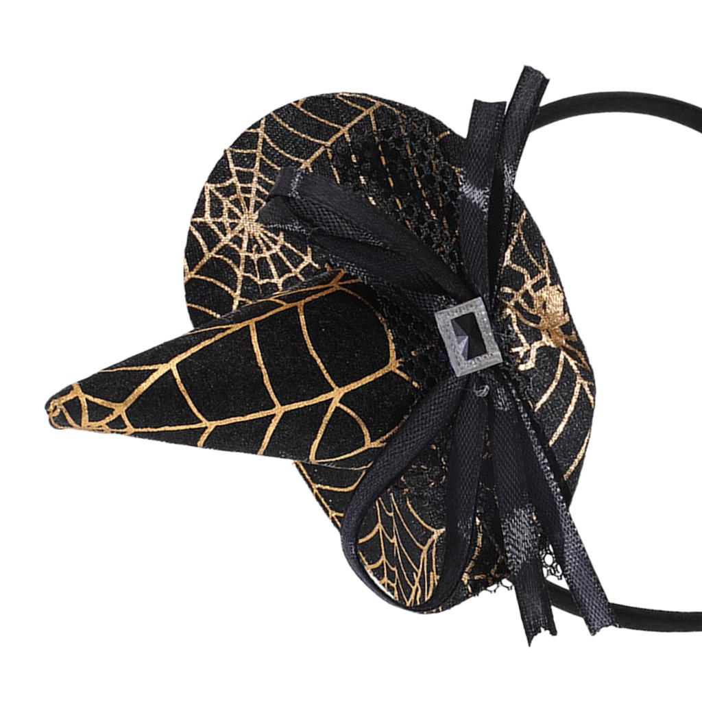Small Witch Hat Headband For Halloween Costume Parties With Lace Trim And Ribbon Bowknot Festival Event Head Accessory