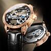 JINSHIDUN New Business and Leisure Men's Watch Fully Automatic Mechanical Watch Perspective Hollow Dial High-end Watch