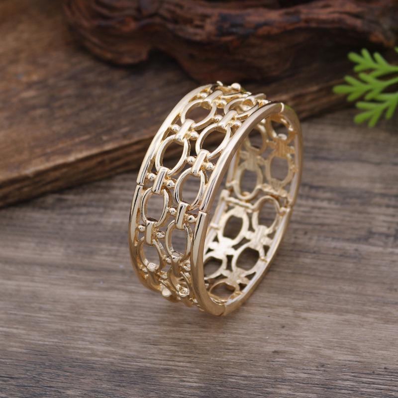 New hollow geometric round opening bracelet women's creative exaggerated irregular ring opening bracelet