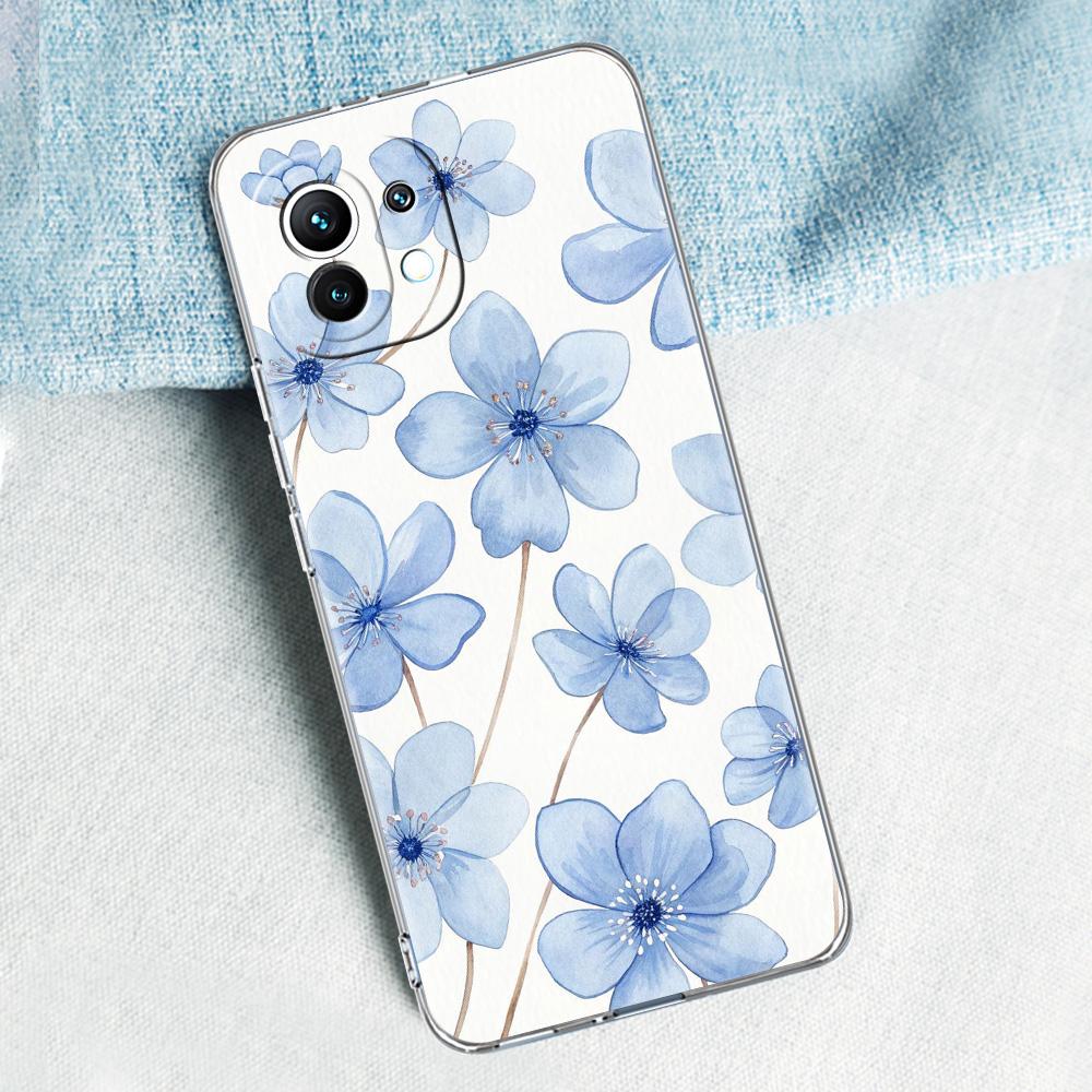 Phone Case For Xiaomi Mi 15 14 13 12 11 Lite 15T 13T 12T Pro Poco X7 X6 X5 Pro 5G X3 NFC F7 F6 F5 Cover Soft Pale Little Flower