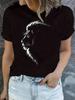 Summer Women's Casual Short Sleeve T-Shirt Vibrant Lion Geometric Print Fashion Casual Tops Tees Y2k Versatile Women's Clothes