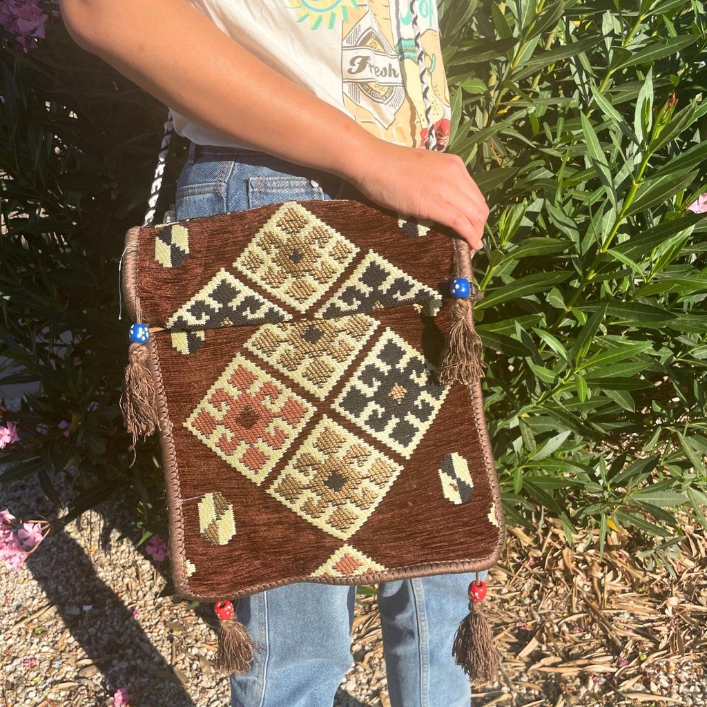 Kilim Messenger Bag, Chocolate