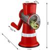 Feliator Manual 3-in-1 Ayawaska Slicer, 3 Interchangeable Stainless Steel Blades, Non-Slip Suction Base, Red Kitchen Tool