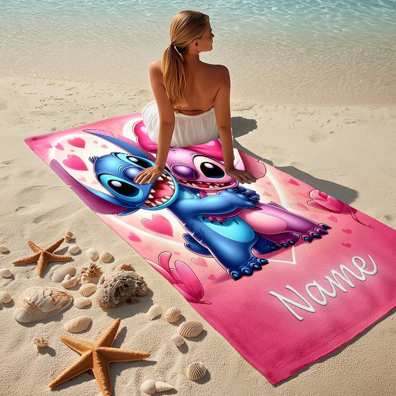 Custom Name Island Paradise Stylish Digital Printing Beach Towel Quick‑Drying Absorbent Blanket for Beach Pool Gym Travel
