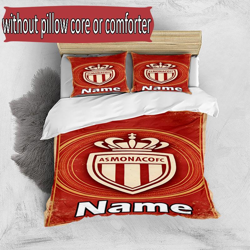 3pcs Duvet Cover Set (1*Duvet Cover + 2*Pillowcase, Without Core), Custom Name AS Monaco Pattern Bedding Set, Home Bedroom Decor Gift