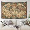 VIKAMA Vintage World Map Tapestry Wall Hanging Art Home Decor Bedroom Dorm Wall Decor Tapestry Home Decoration