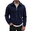Men's Half Zip Sweatshirt with Turn-Down Collar, Casual Double-Sided Pullover