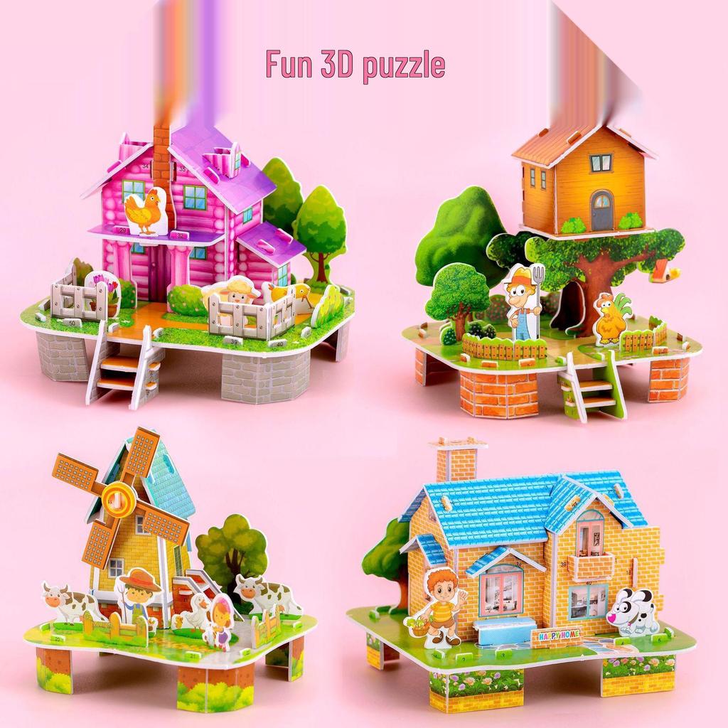 3D Stereoscopic DIY Jigsaw Puzzle for Kids - Educational Building Model Toy