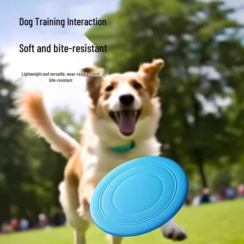 Bite-Resistant Soft Dog Frisbee - Pet Training Toy for Border Collies & Golden Retrievers