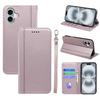 HX01 For iPhone 16 Wallet Case Magnetic Closing PU Leather Phone Cover