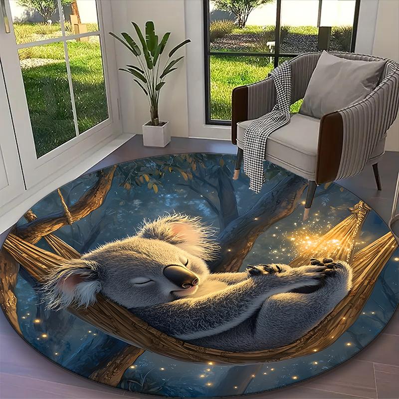 1pc Turtle Printed Chair Rug for Home Office Use, Living Room Kitchen Game Room Round Carpet