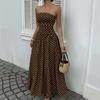 2026 Summer Off Shoulder Polka Dot Dress New Sexy Elegant Strapless Waist-cinching Slim Fit A-line Party Evening Dress Sweet Pleat Fashion Clothing