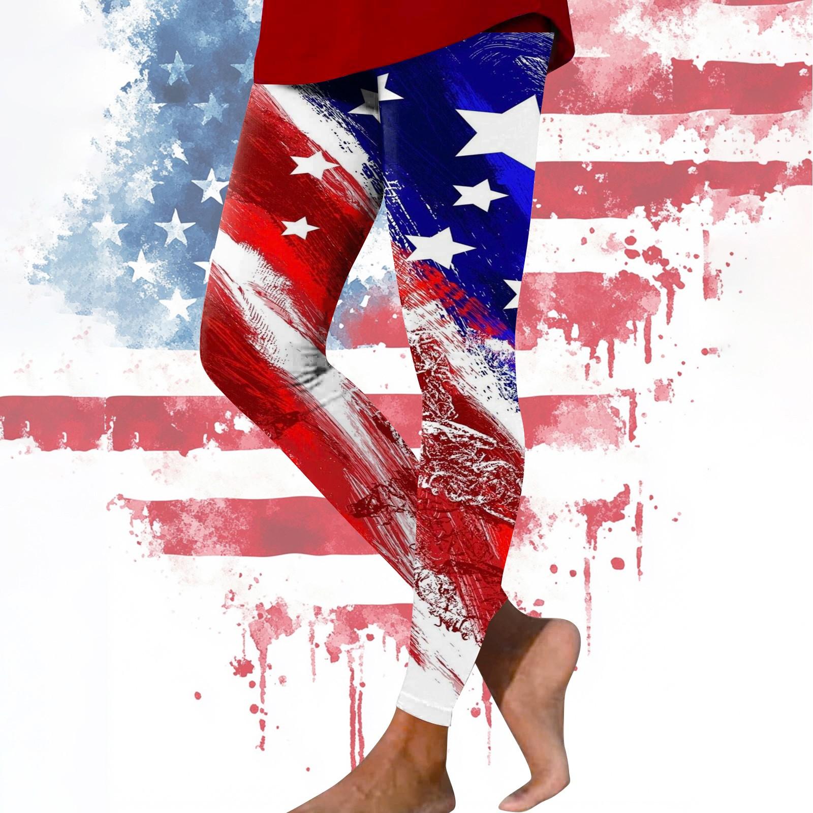 

Женские повседневные модные уличные брюки с принтом «День независимости» узкие эластичные укороченные брюки для йоги L винный