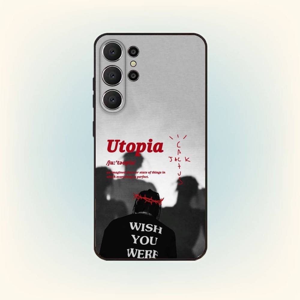 T-Travis S-Scott Phone Case For Samsung S26,S25,24,23,22,30,21,10,9,Ultra,Plus,Lite,Black Soft Case