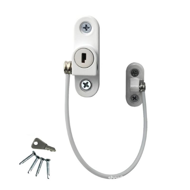 Restrictor Door Window Security Cable Key Lock Child Baby Thickened Safety