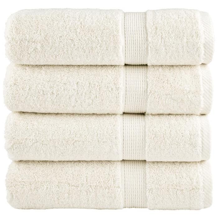 VidaXL Serviettes de Bain de Qualité Supérieure 4 pcs, Serviettes de Douche, Draps de Bain, Serviettes d'Invité de Toilette, 137480