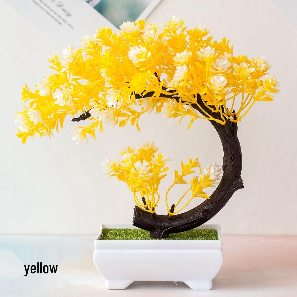 Mini Potted Grass Bonsai: Cherry Snowball Home Decor Ornament