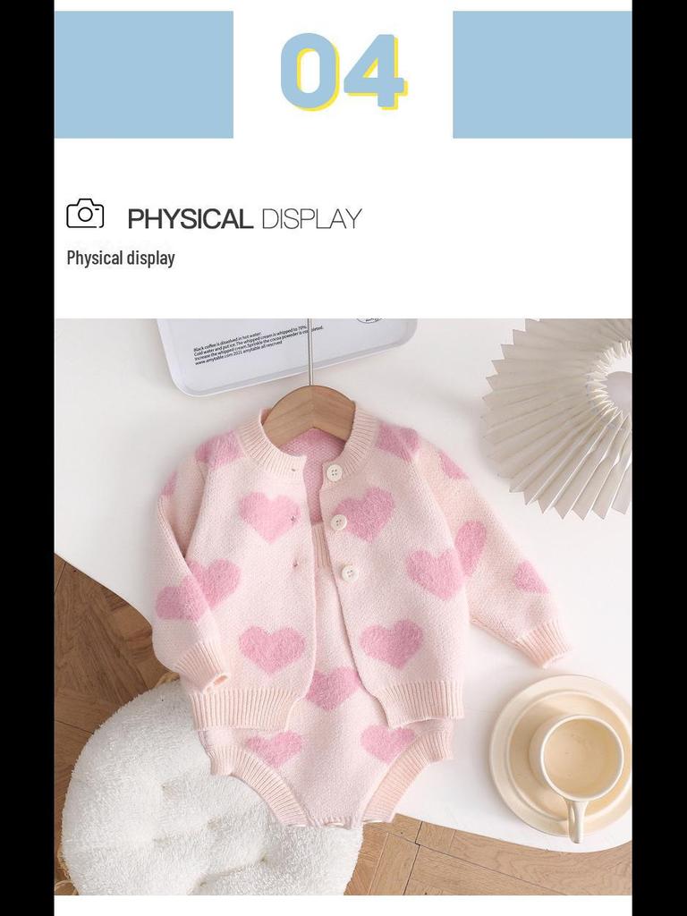 Korejský pletený kardigan pro holčičky na jaro a podzim