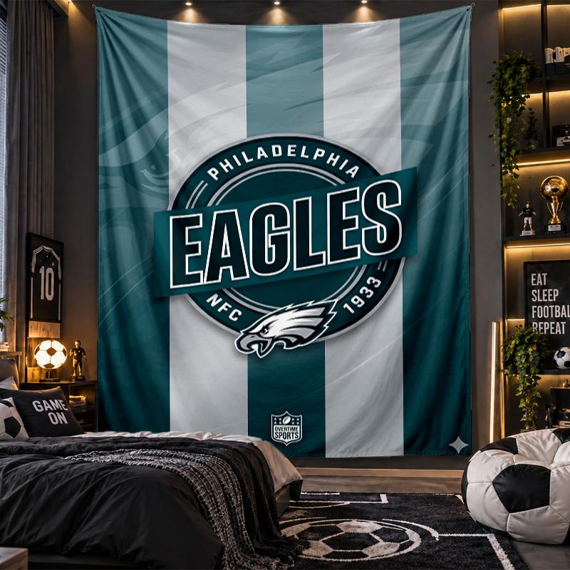 Wandbehang Wandteppich Philadelphia Eagles Druck Stoff für Wohnzimmer Schlafzimmer Heimdekoration