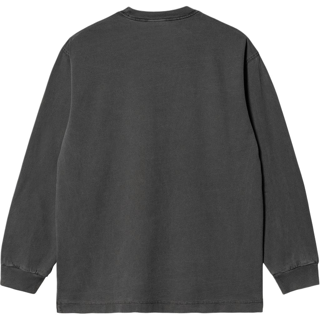 Carhartt WIP L/S Vista T-Shirt Loose Fit Square Label Crew Neck Long Sleeve T-Shirt Men Tops Gray I030779-87-GD