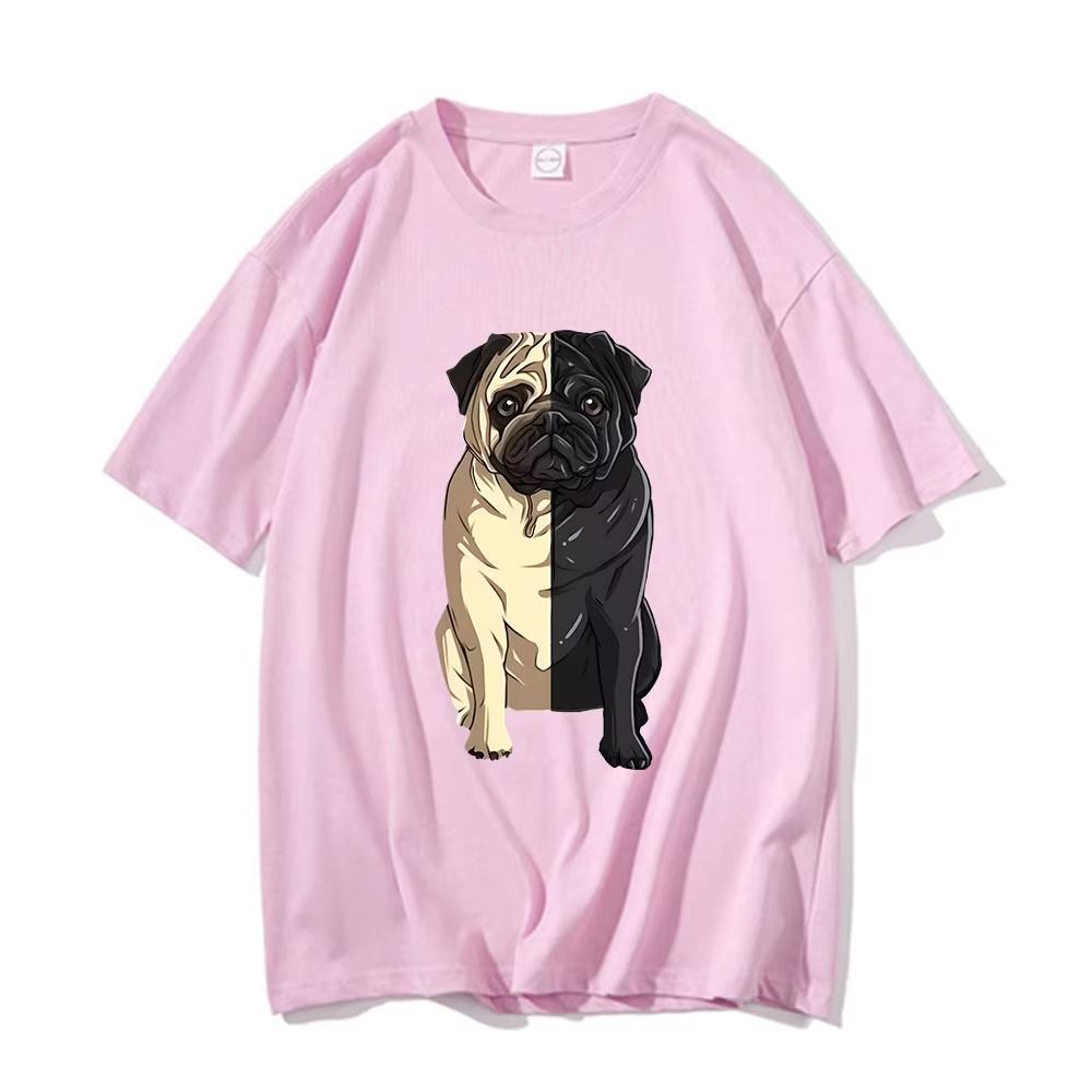 Lovely Cartoon Animal Tshirt Design Pattern Printed Unisexs Sweatshirt Summer Minimalist Casual Sports Loose Short Sleeve Tshirt